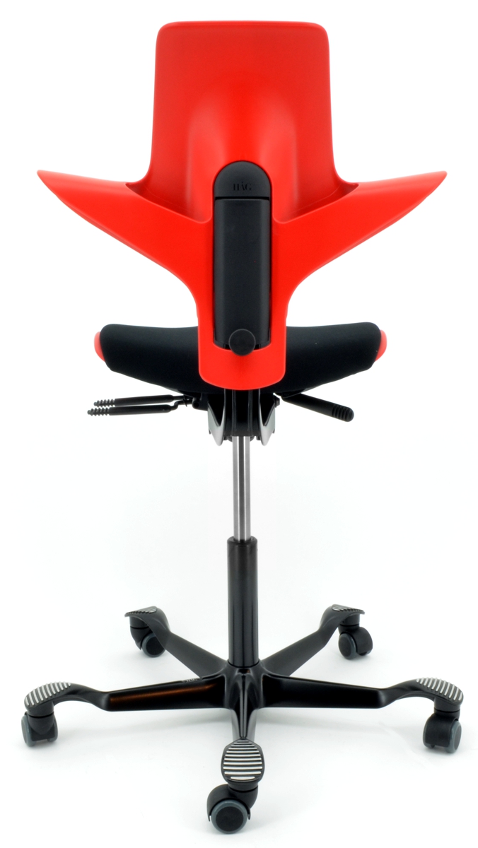 Drehstuhl Capisco Puls 8020 - rot / schwarz, inkl. Sitzflächenmatte - HAG