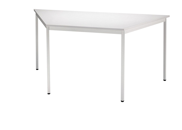 Konferenztisch Trapez 160 cm, Gestell in Grau, Dekor Grau