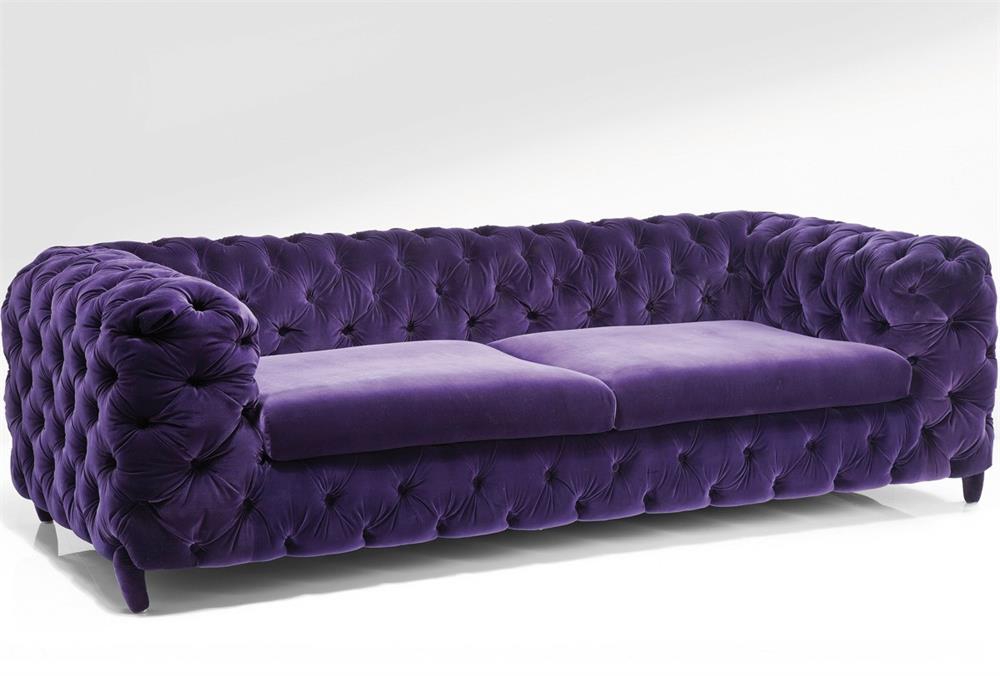 Design Sofa, 3 Sitzer,  Desire 78016 - Velvet / lila - KARE Design