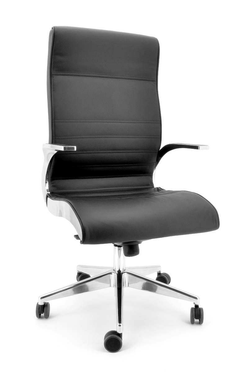 Luxy Chefsessel Synchrony - Leder schwarz, Rücken hoch
