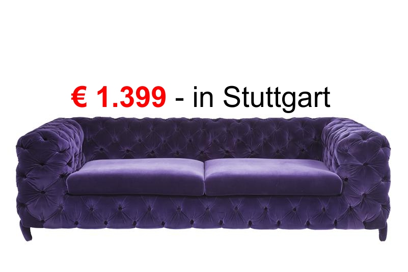 Design Sofa, 3 Sitzer,  Desire 78016 - Velvet / lila - KARE Design