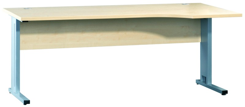Schreibtisch 180 cm - Freiformplatte rechts mit C-Fuß