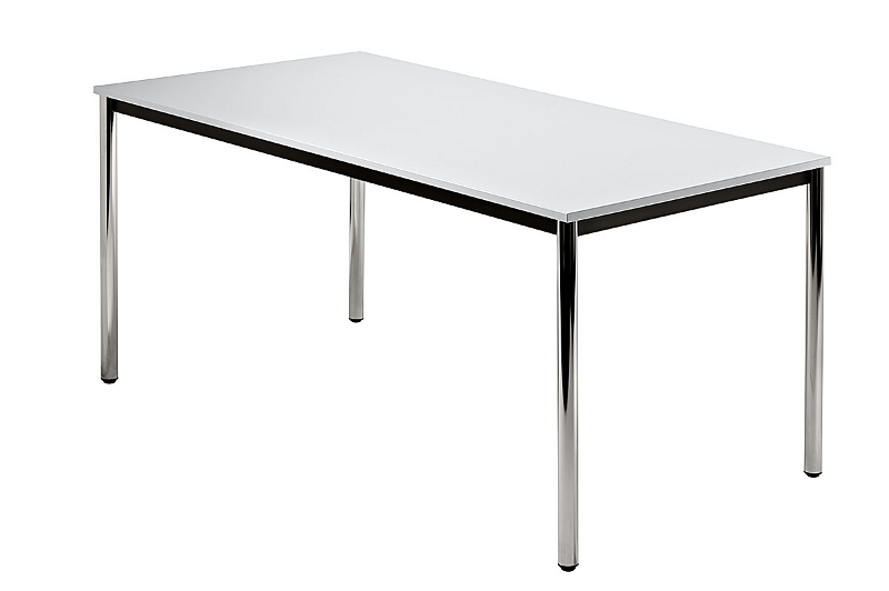 Konferenztisch gerade 160 cm, Tischfüße verchromt