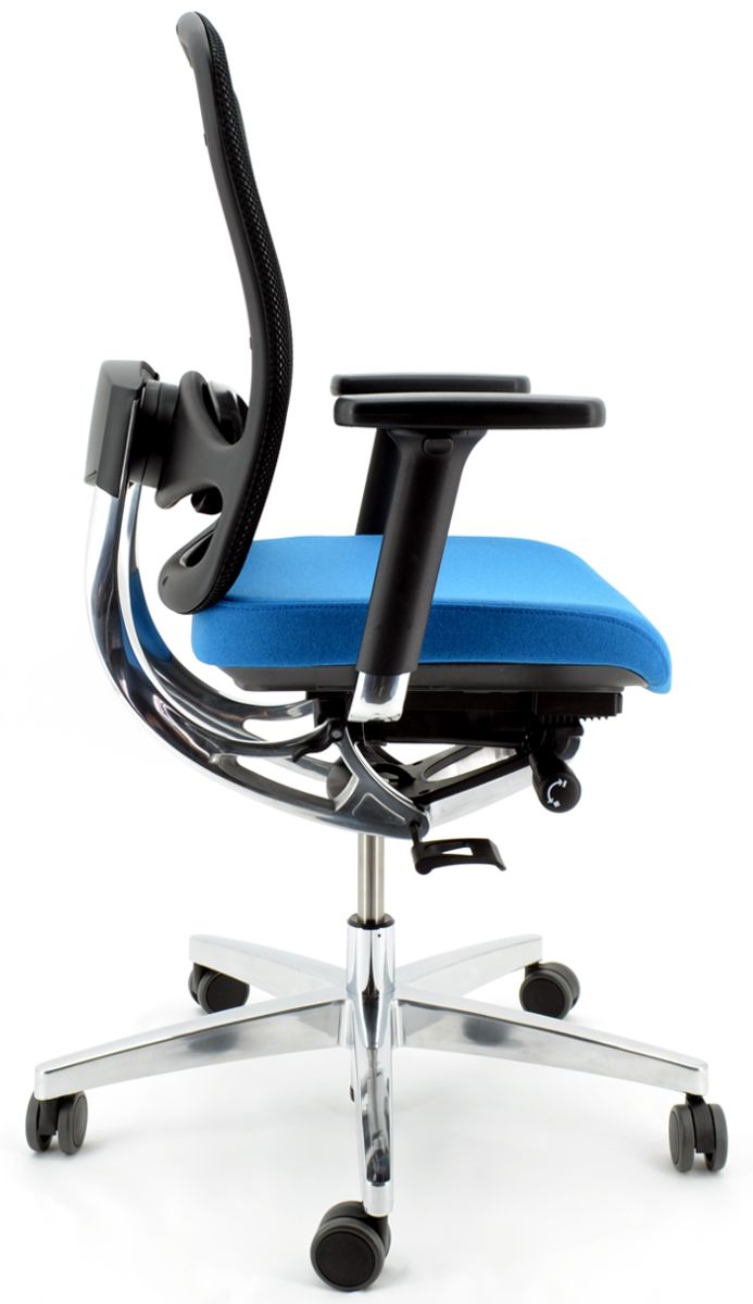 Drehstuhl AluMedic 10 von Wagner - Schurwolle blau