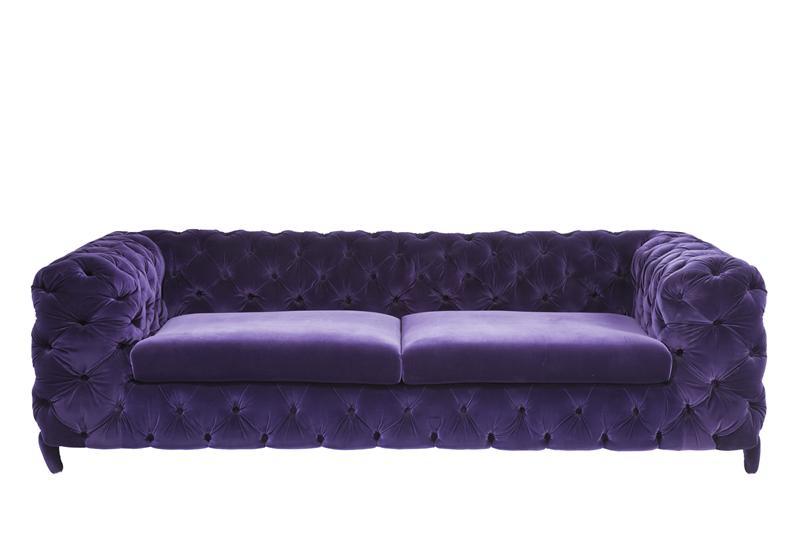 Design Sofa, 3 Sitzer,  Desire 78016 - Velvet / lila - KARE Design