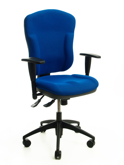 Drehstuhl Topstar Wellpoint 30 SY in Blau mit Armlehnen