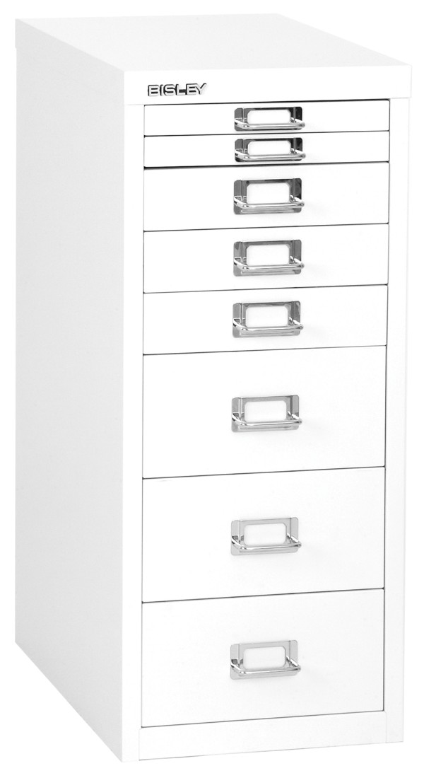 Bisley Schubladenschrank Multidrawers L298625, 8 Schubladen, DIN A4, reinweiß