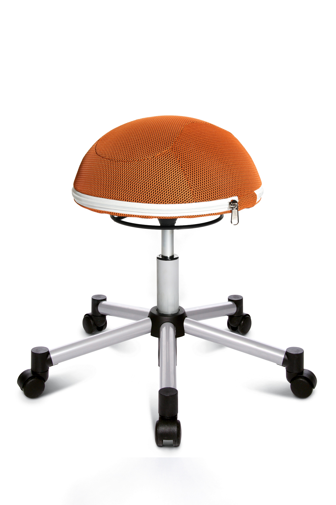 Drehhocker Sitness Half Ball - silber / orange - von Topstar