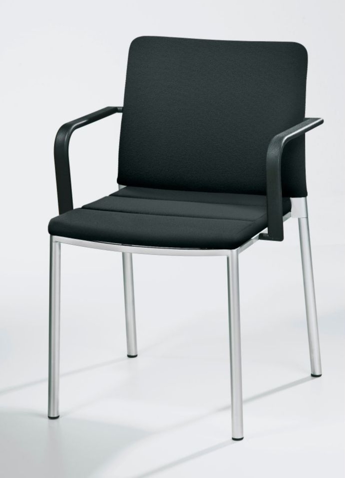 Besucherstuhl Eterno mit Armlehnen - schwarz - Siqnatop