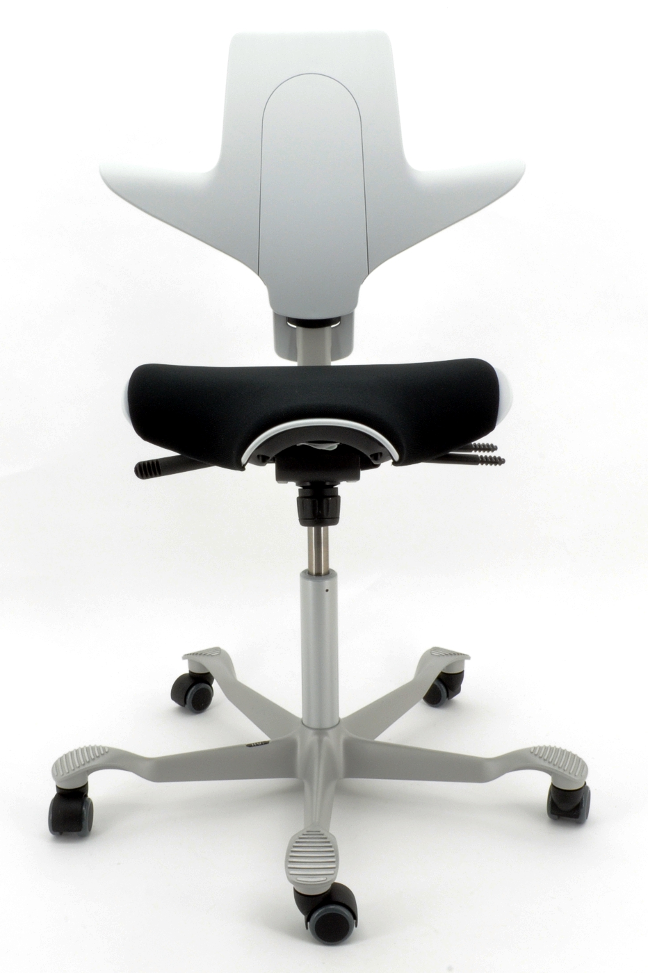 Drehstuhl Capisco Puls 8020 - hellgrau / silber, inkl. Sitzflächenmatte - HAG