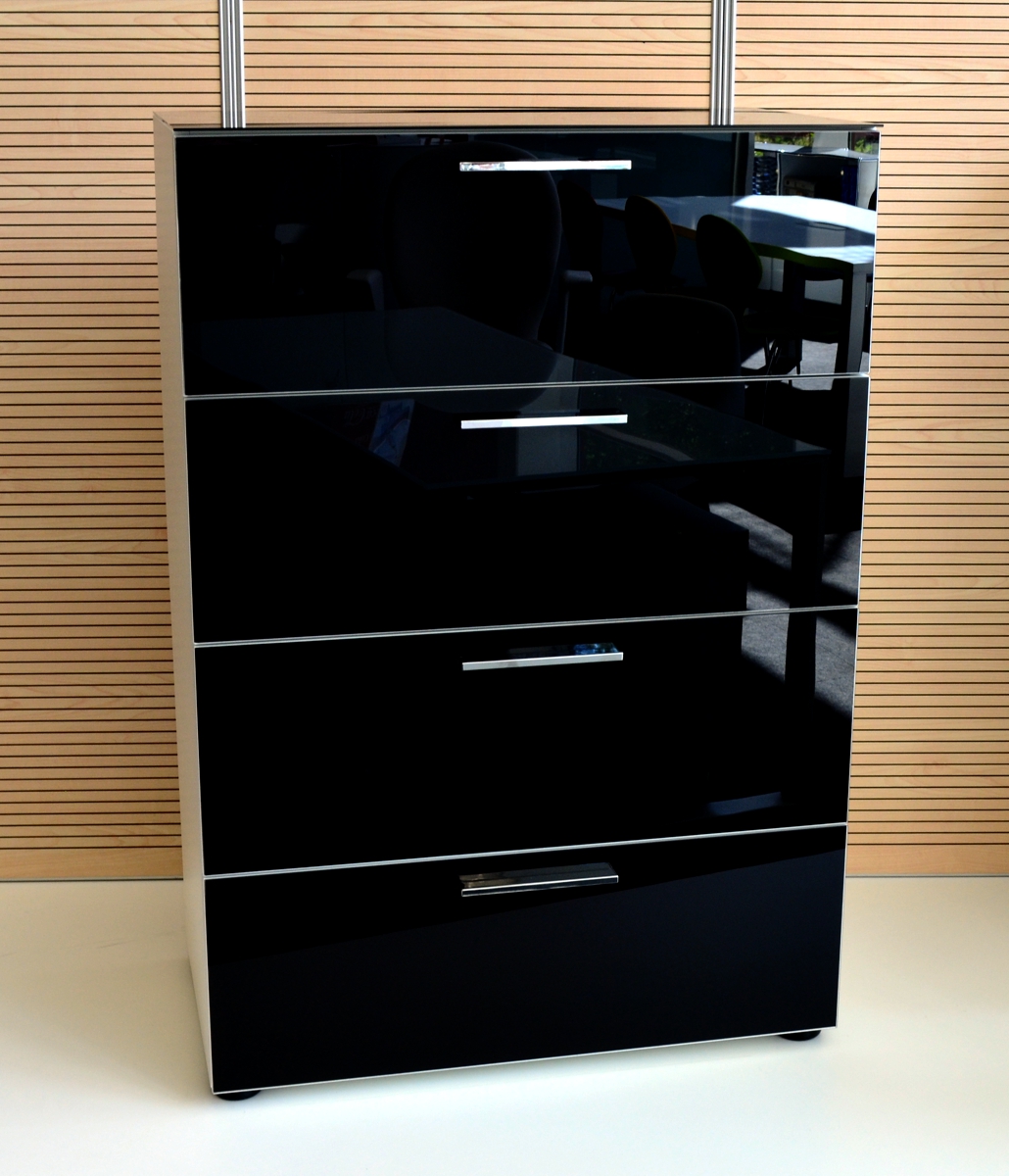 Vetro Schubladenkommode 4 Schübe, schwarz, Reinhard