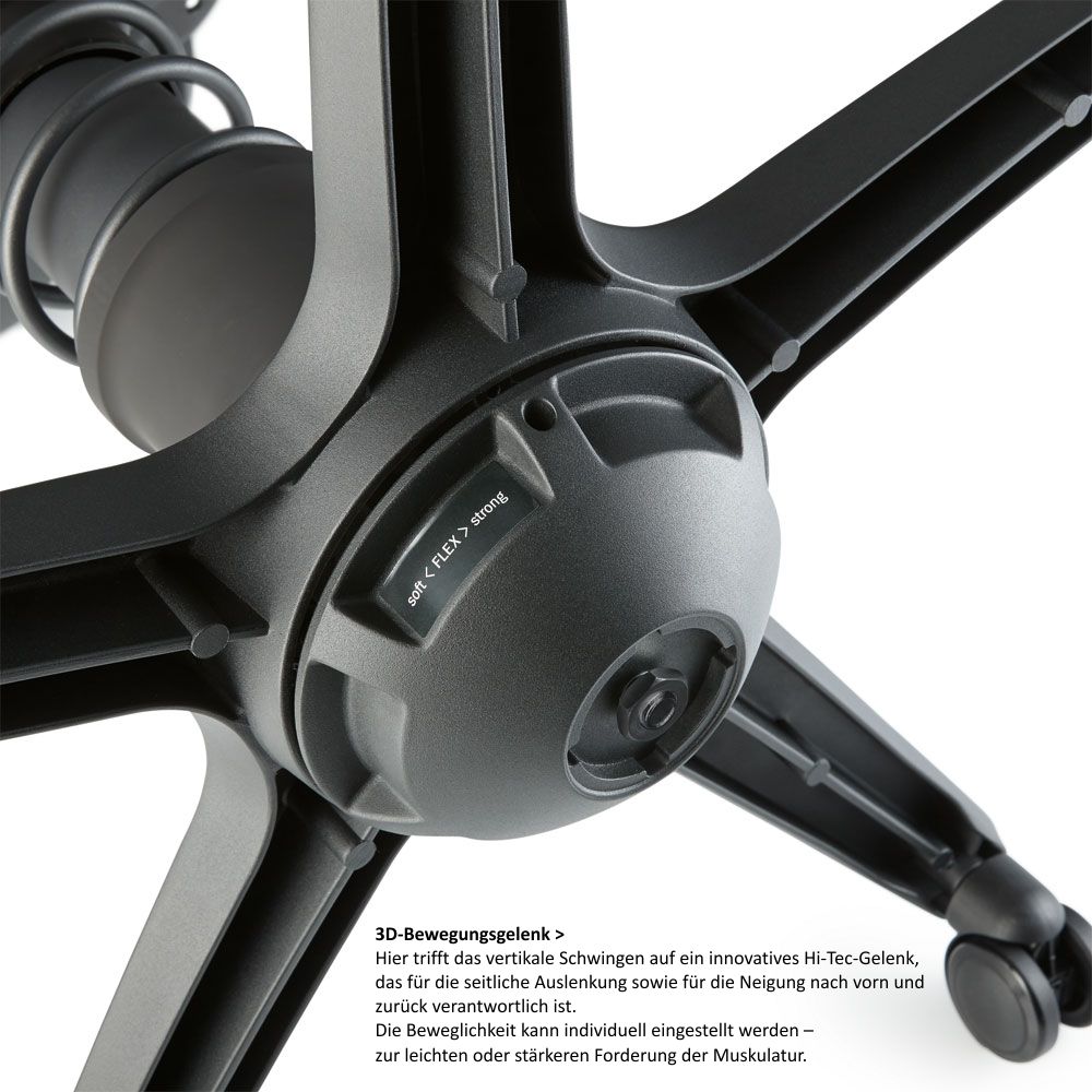 Bürostuhl 3Dee - schwarz, inkl.  Universalrollen - Aeris