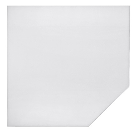 Verkettungsplatte Trapez 120 cm mit Stützfuß in Silber