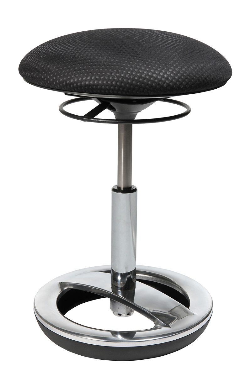 Fitness-Hocker Sitness Bob - schwarz, Alu poliert - Topstar