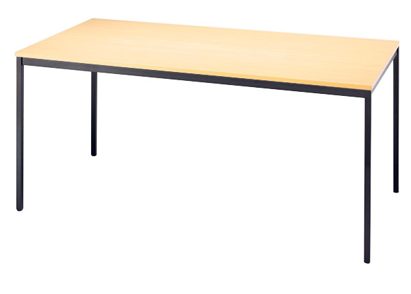 Konferenztisch gerade 160 cm, Tischfüße in Schwarz