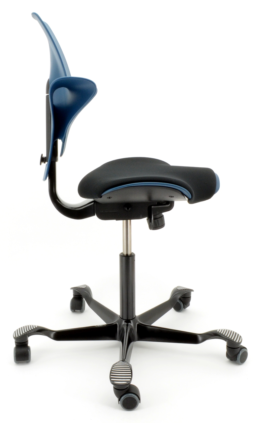 Drehstuhl Capisco Puls 8020 - petroleum / schwarz, inkl. Sitzflächenmatte - HAG