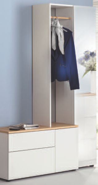 Garderobe Hejsan, mit Spiegel, weiß, Reinhard
