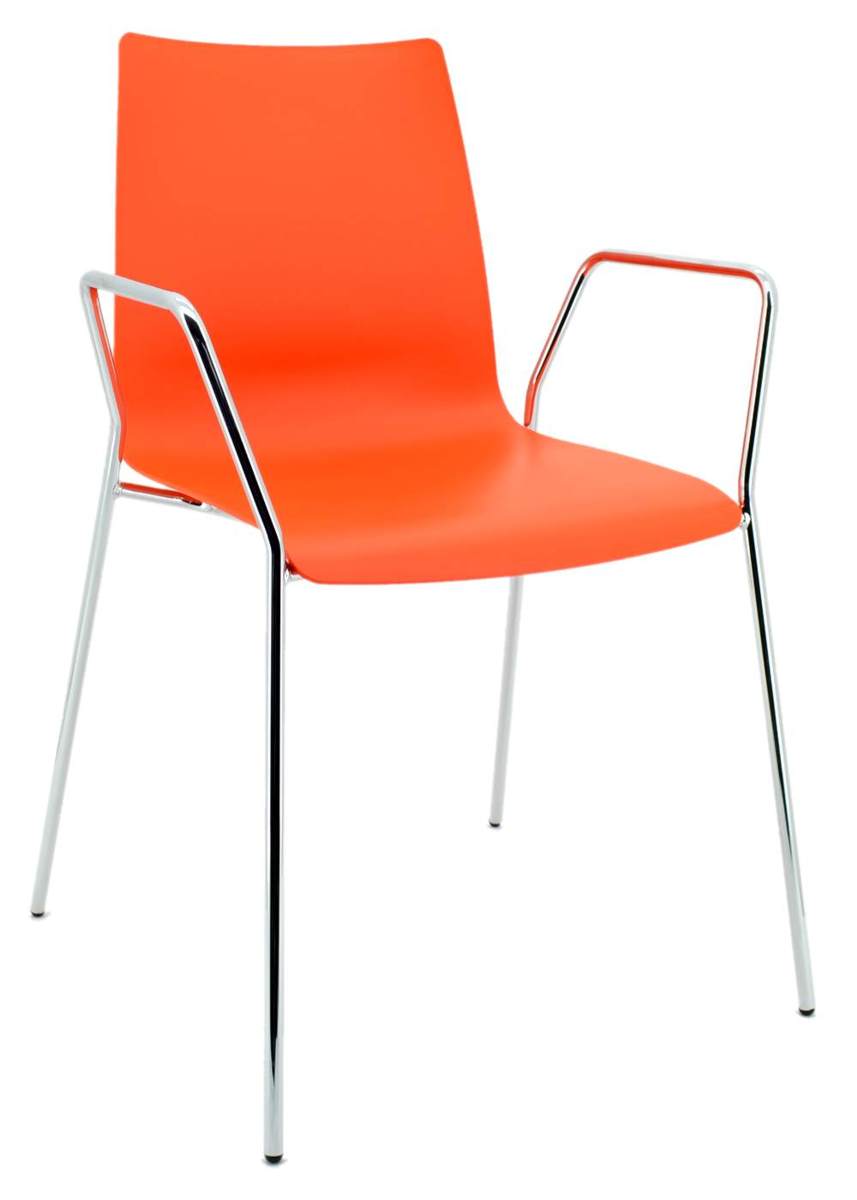 Besucherstuhl Unicus mit Armlehnen - orange - Brune