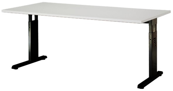 Schreibtisch gerade 160 cm, C-Fuß Gestell in Schwarz