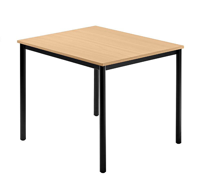 Konferenztisch gerade 80 cm, Tischfüße in Schwarz