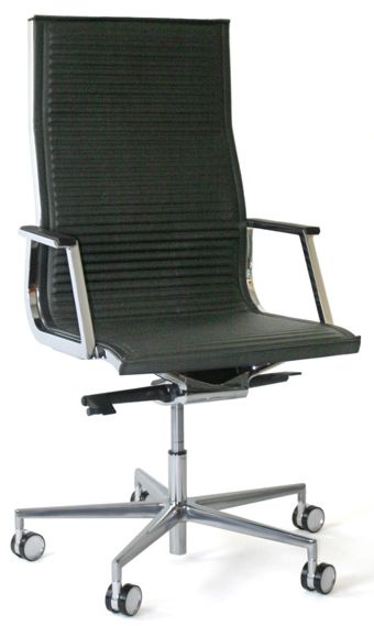 Luxy Chefsessel Nulite - Leder schwarz, Rücken hoch