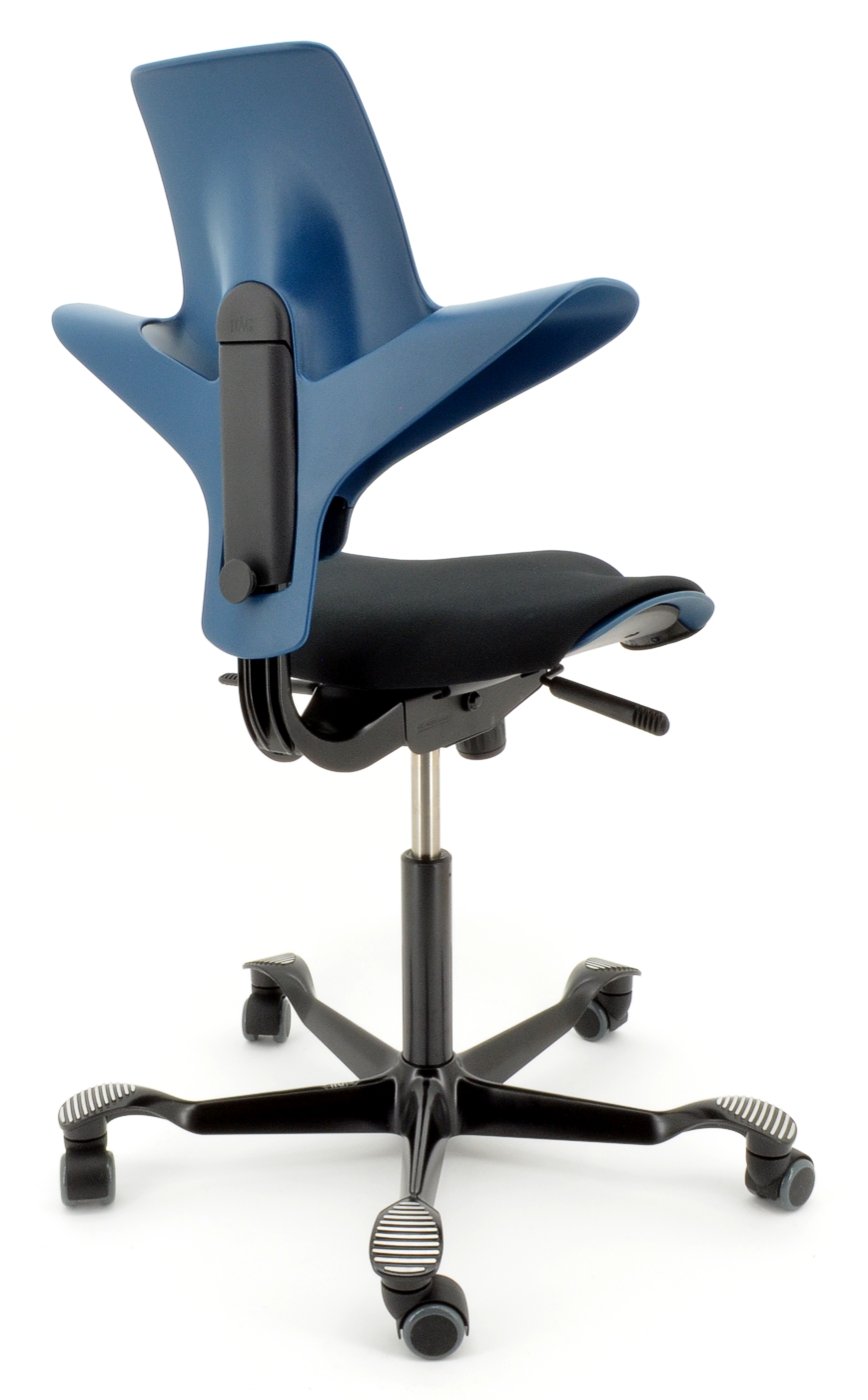 Drehstuhl Capisco Puls 8020 - petroleum / schwarz, inkl. Sitzflächenmatte - HAG