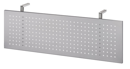 Sichtblende in Silber für Schreibtisch gerade 120 cm und Trapezeckplatte
