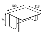 Anbautheke Zig-Zag - 100 cm - weiß - MDD