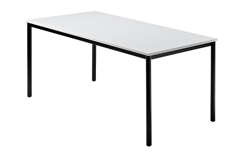 Konferenztisch gerade 160 cm, Tischfüße in Schwarz
