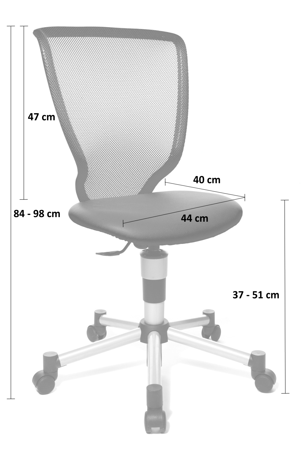 Kinderdrehstuhl Titan Junior - schwarz - Topstar