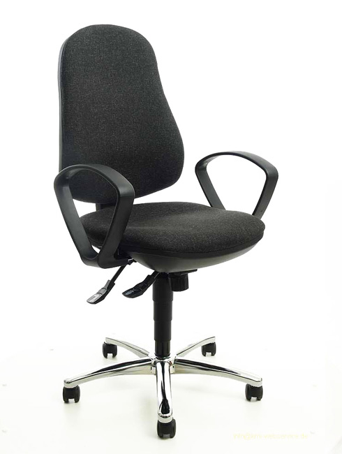 Drehstuhl Synchro Steel mit Armlehnen - anthrazit - Topstar