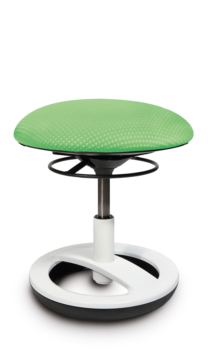Kinder Fitness-Hocker Sitness Bobby - flash grün, Alu weiss - Topstar