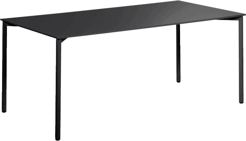 Schreibtisch Glossy - 180 cm, HPL-Platte - schwarz - Siqnatop