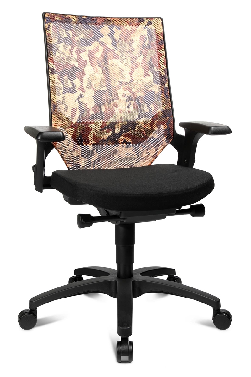 Drehstuhl Autosyncron Urban - schwarz mit Motiv Camouflage - Topstar Sonderpreis