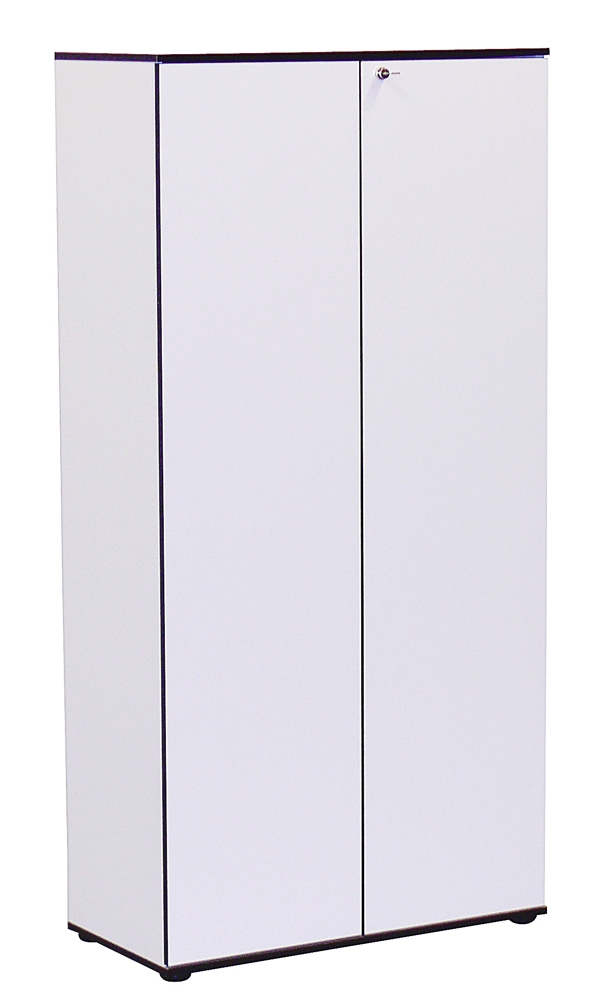 Schrank - 3 Fachböden, weiss/schwarze Kanten