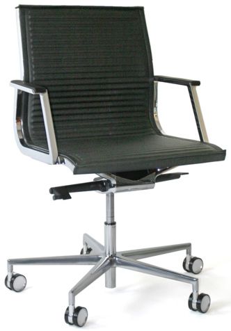 Luxy Chefsessel Nulite - Leder schwarz, Rücken niedrig