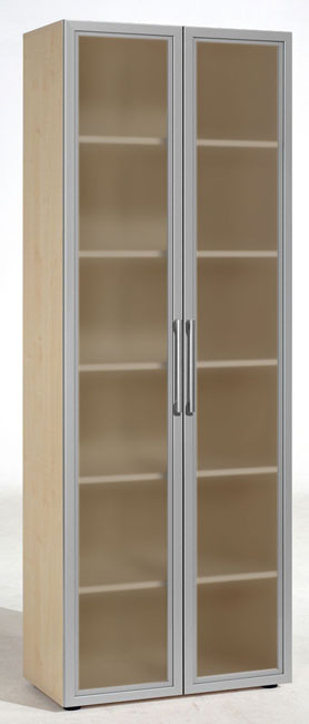 Flügeltürenschrank mit Glastüren 6 OH mit Justierfüßen