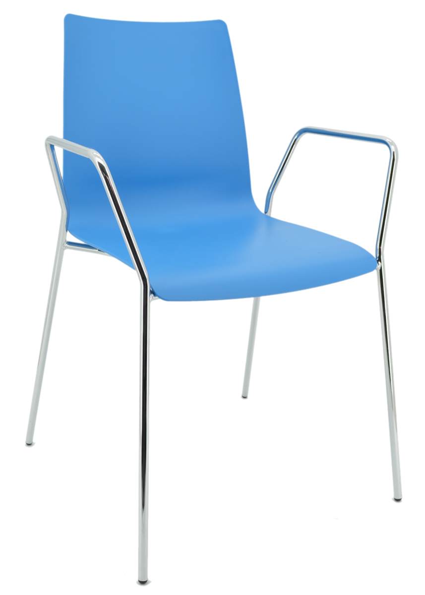 Besucherstuhl Unicus mit Armlehnen - himmelblau - Brune
