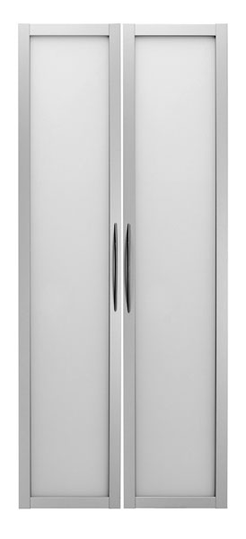 Schrankwand-System Basic: Glastüren für Regal 5 OH, Rahmen Silber