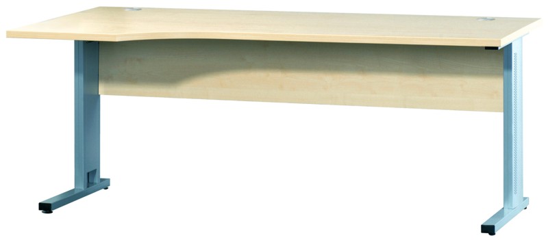 Schreibtisch 180 cm - Freiformplatte links mit C-Fuß