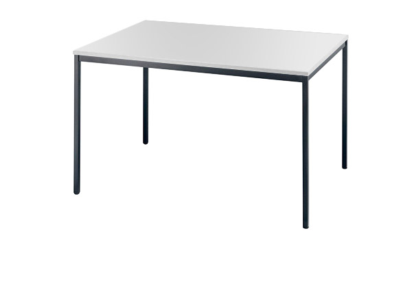 Konferenztisch gerade 120 cm, Tischfüße in Schwarz