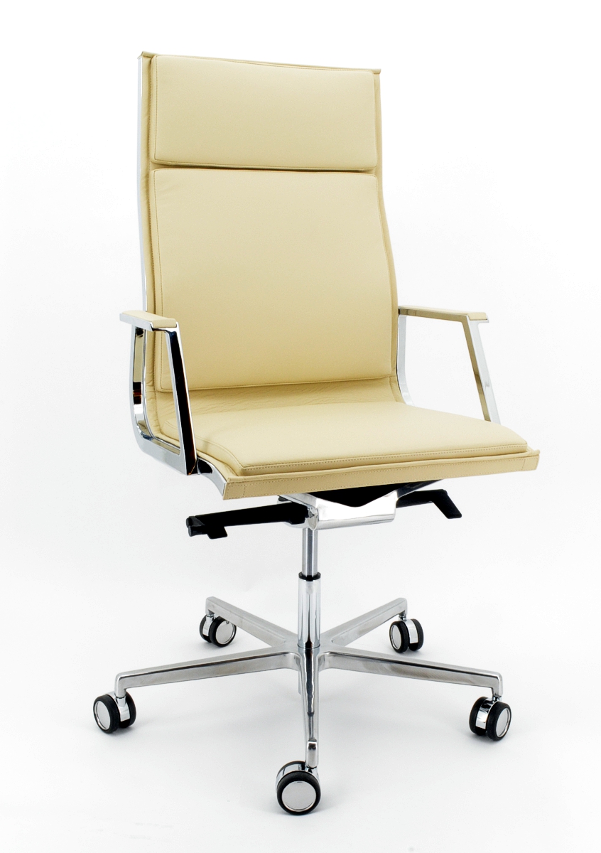 Luxy Chefsessel Nulite - Leder beige, Rücken hoch
