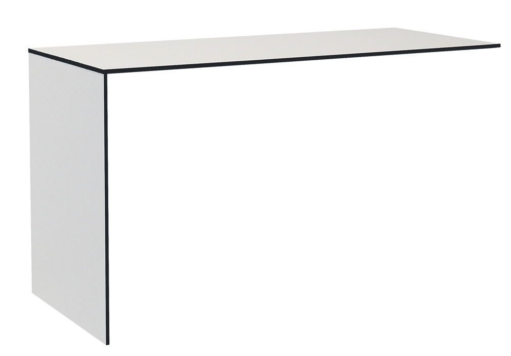 Schreibtisch 140 cm - Rechteckplatte, weiss/schwarze Kanten