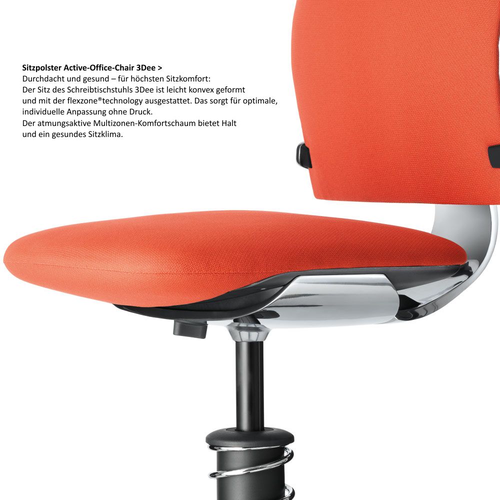 Bürostuhl 3Dee - schwarz, inkl.  Universalrollen - Aeris