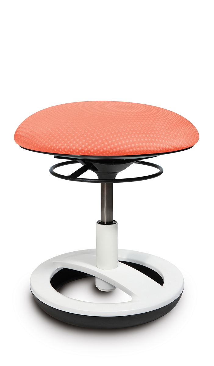 Kinder Fitness-Hocker Sitness Bobby - coral rot, Alu weiss - Topstar