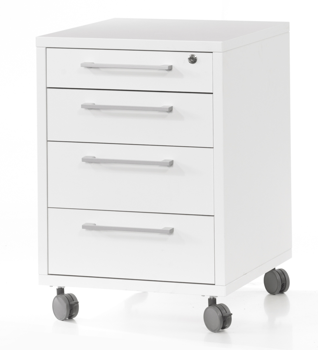 Rollcontainer - 4 Schubladen - weiss