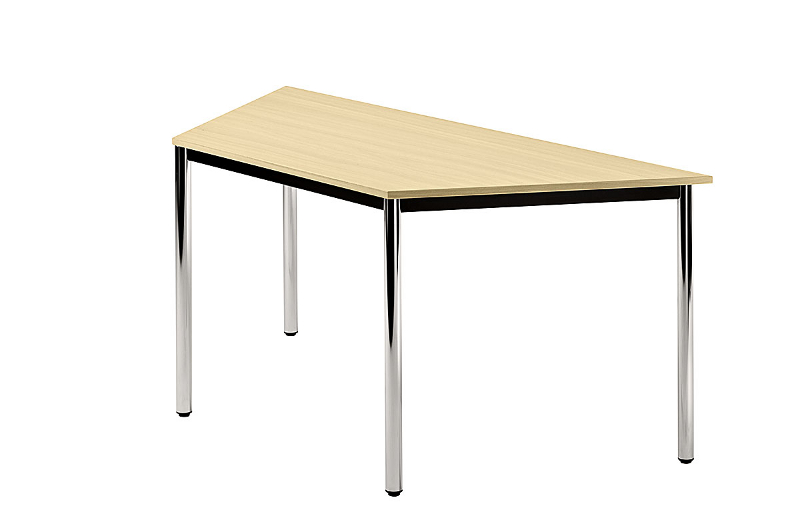 Konferenztisch Trapez 160 cm, Tischfüße verchromt