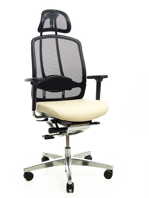 Drehstuhl AluMedic 10 von Wagner in Leder Creme