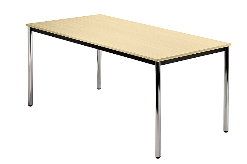 Konferenztisch gerade 160 cm, Tischfüße verchromt