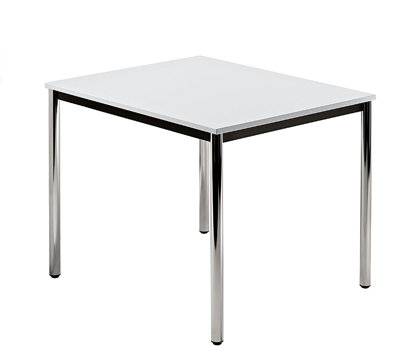 Konferenztisch gerade 80 cm, Tischfüße verchromt